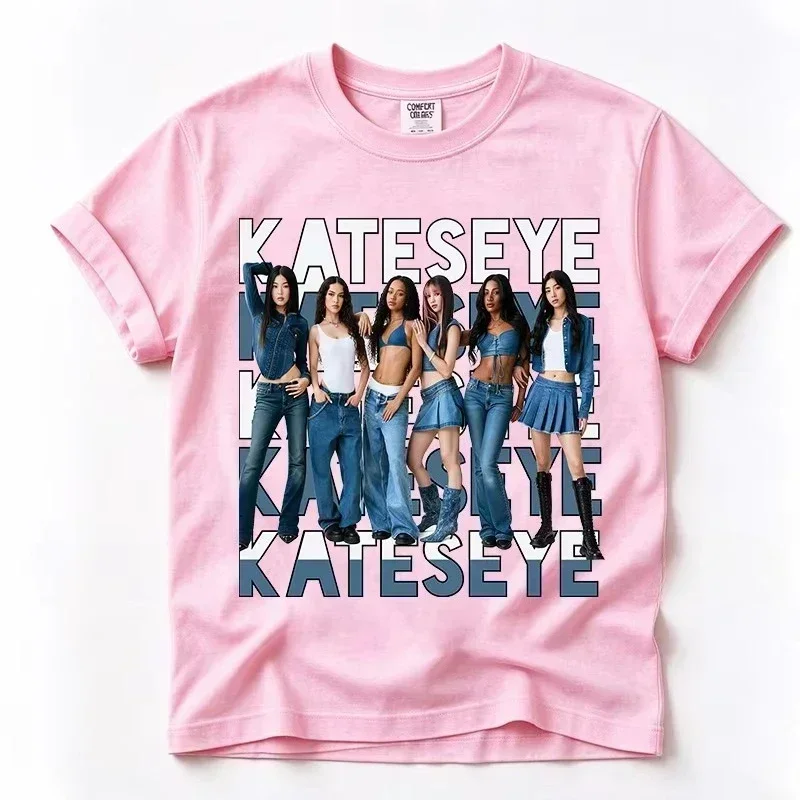 Katseye Y2K Girls Clothing Katseye Tour Shirt for Girl Kids Hip Pop Harajuku Streetwear Tee Clothes New Style Merch Tee Summer