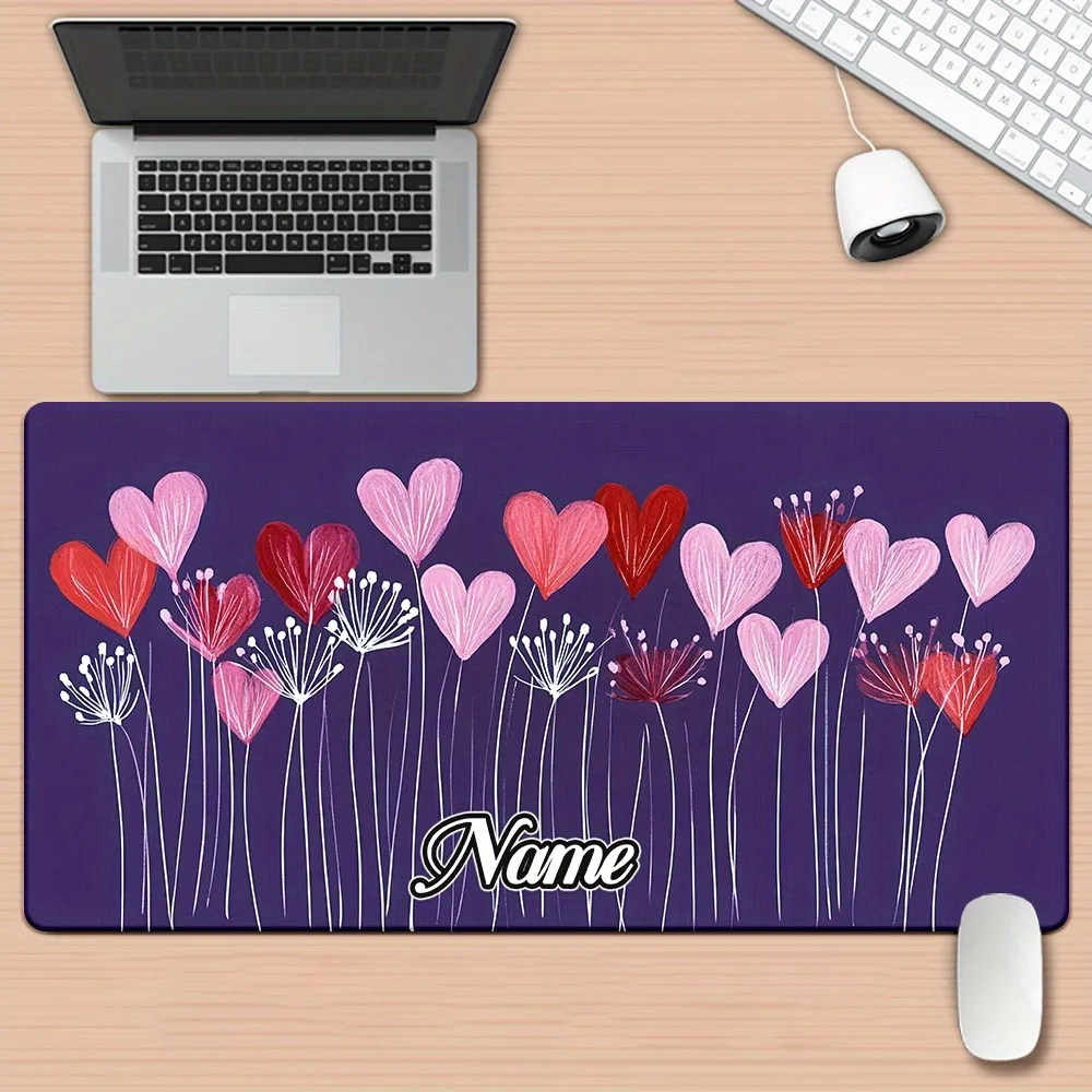 [2D Flat] 1pc Personalized Custom Heart Mouse Pad Custom Name Text Multi Sizes Desk Mouse Pad