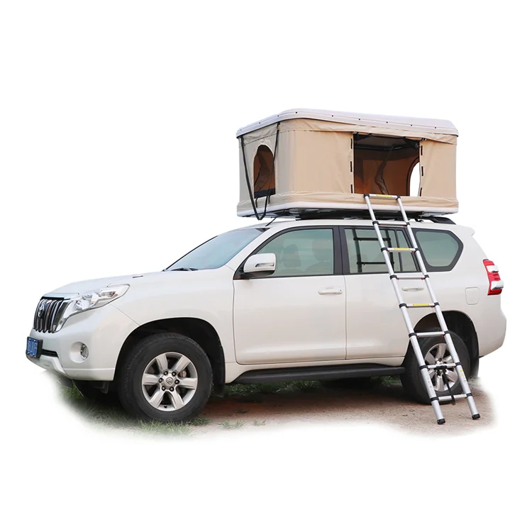 For 4-Person Rainproof SUV Roof Top Tent OEM Awning Living Space Hard Shell Camping Tent