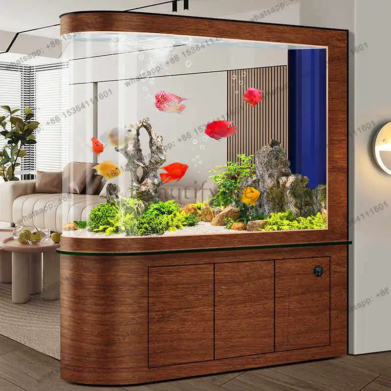 FG Large Self-Cleaning Goldfish Tank - New Bullet Head Design with Bottom Filter & Eco-Circulation, Ideal As Room Divider JT40