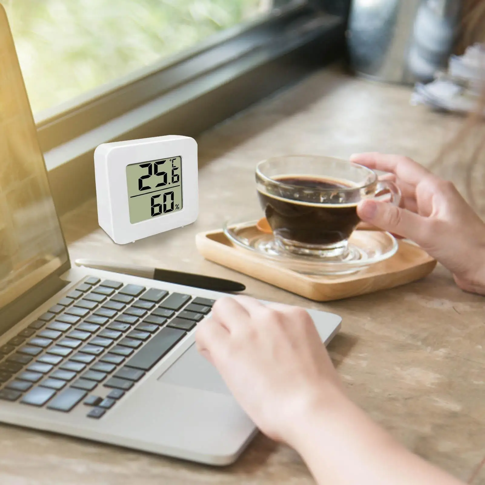 Mini Indoor Thermometer Hygrometer LCD Digital Display Humidity Meter Sensor Ambient Temperature Monitor Home Kitchen Bathroom