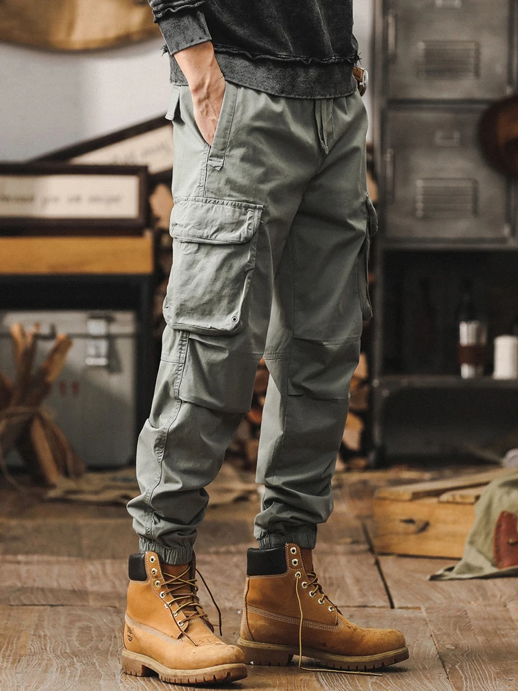 

American Sle Casual Workwear Pants Men's Spring Autumn Loose Outdoor Tactical Function Cuffed Long Trousers Jieren