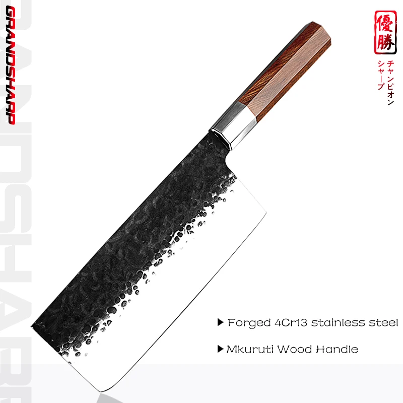 

7.5 Inch Handmade Chinese Cleaver High Carbon 4cr13 Steel Cooking Slicing Tools Professional Chef Kitchen Knife Gift GRANDSHARP