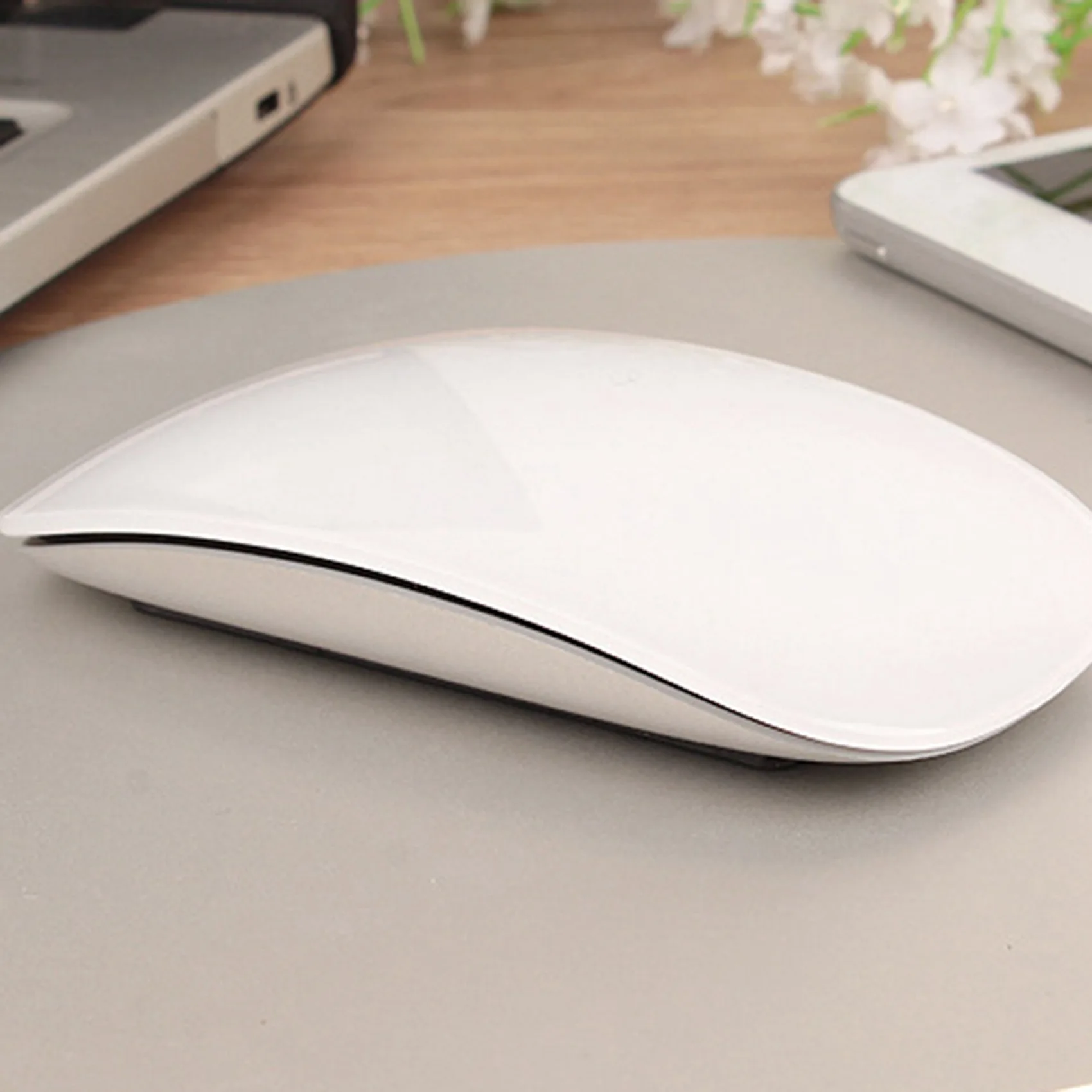 Delicate Texture-2X Bluetooth Wireless Magic Mouse Silent Rechargeable Computer Mouse Slim Ergonomic PC Mice For (W