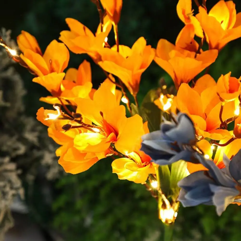 

Solar Powered Solar Powered LED Garden Lights LED Lights Magnolia Flower Design Solar Garden Decor Phalaenopsis Floral Design