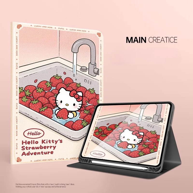 حافظة هالو كيتي لهاتف سامسونج جالاكسي تاب S7 S8 A9 S9 S10 S11 FE PLUS 11 12.4 13.1 بوصة غطاء لوحي A8 10.5in حافظة واقية