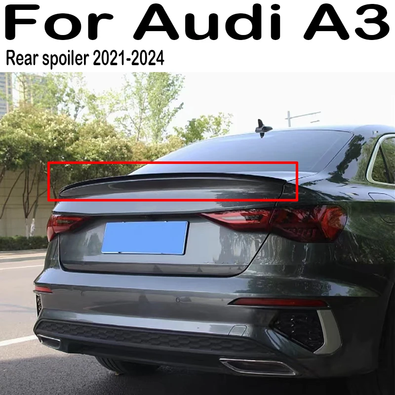 

For 2021 2022 2023 2024 Audi A3 S3 RS3 S Style Car Rear Trunk Lid Boot Car Spoiler Wings Tuning Exterior Accessories