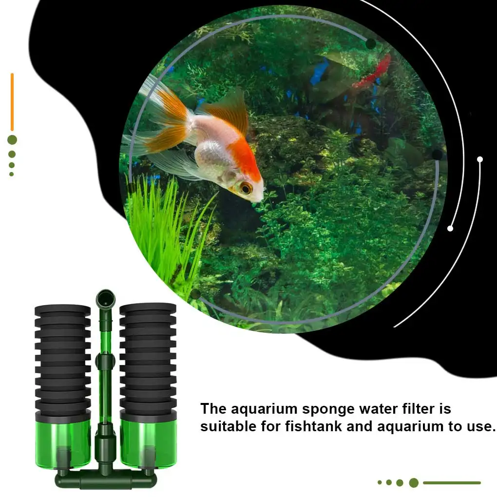 

Double Head Water Filter Aquarium Fishtank Sponge Water Filter Air Pump Fish Tank Cleaning Filter Aquarium Accessory