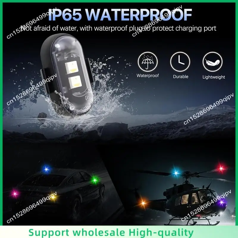 ABSF High Brightness Wireless LED Strobe Light 10PCS Car With Remote Control, 8 Colors USB Charging