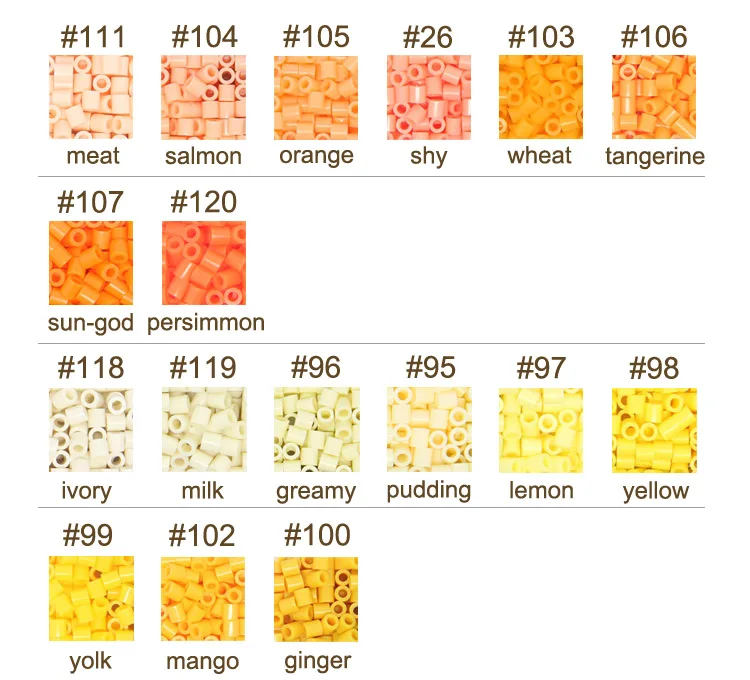 Yellow Color 5mm 1000PCS Pixel Art Perler Beads Yantjouet Hama Beads Iron Fuse Beads Diy Puzzles Pixel Art Gift Toy