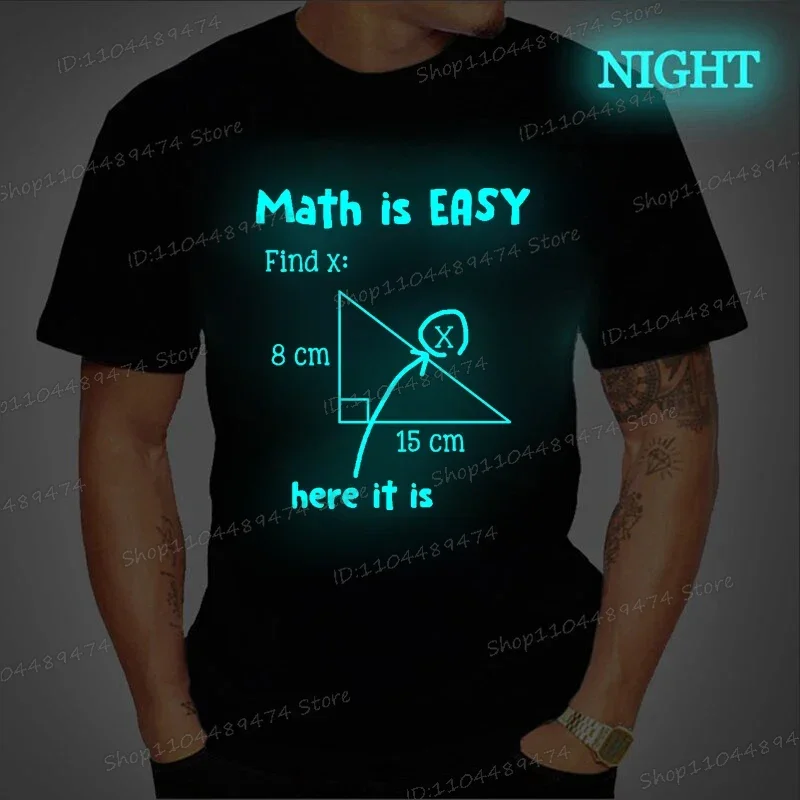 T-shirt da uomo La matematica è facile qui è divertente insegnante di matematica T-shirt maschile estiva luminosa manica corta Tees Homme Camiseta Streetwear