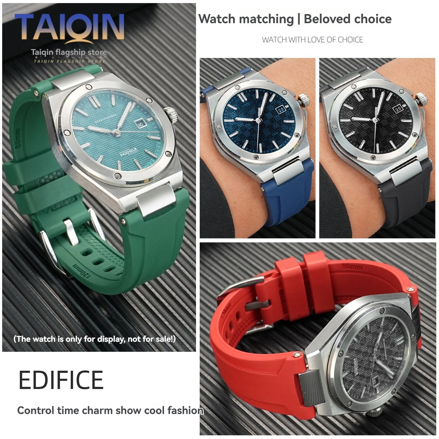 Fluorine rubber Strap For IWC INGENIEUR FAMILY IW328901 328902 328903 328904 IW328907 328908 FKM rubber Watch Band bracelet