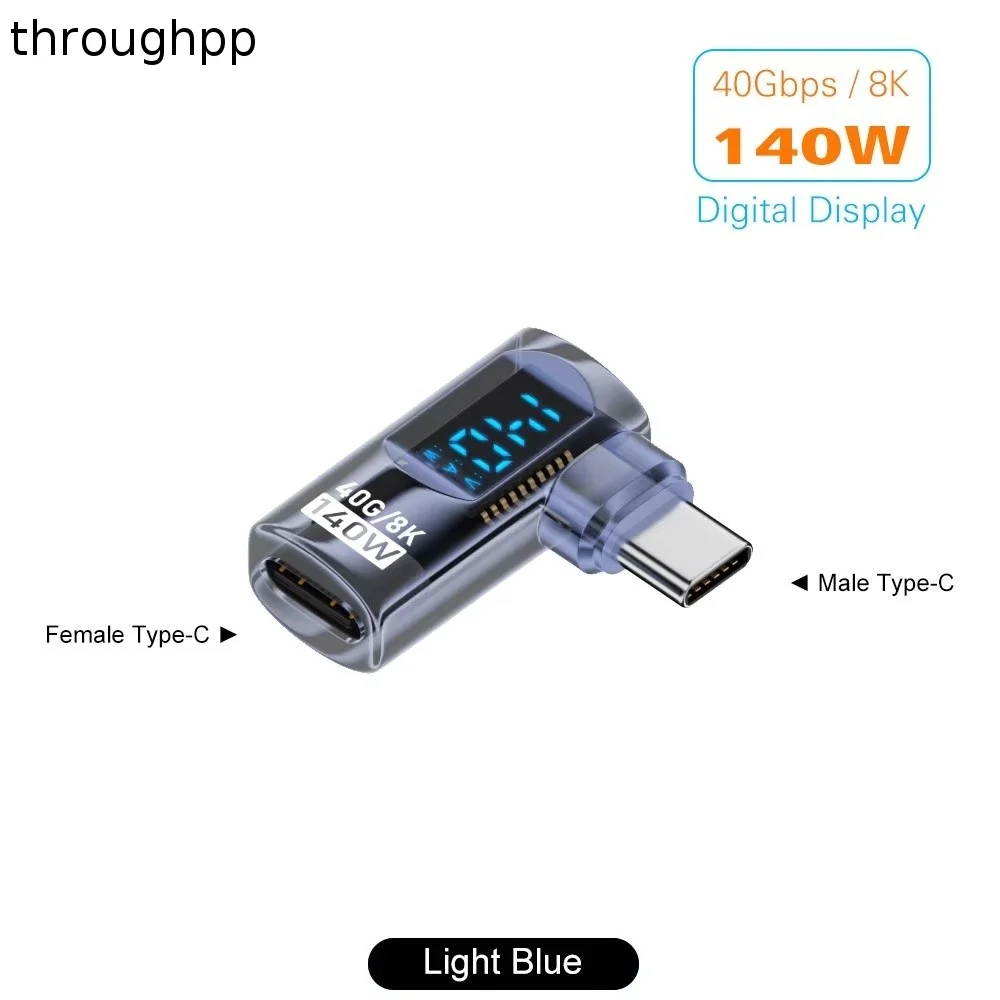 High Speed 90 Degree USB-C Adapter U Shape Right Angle Type C Adapter LED Display Digital Display USB4 Type C Adapter 8K Display