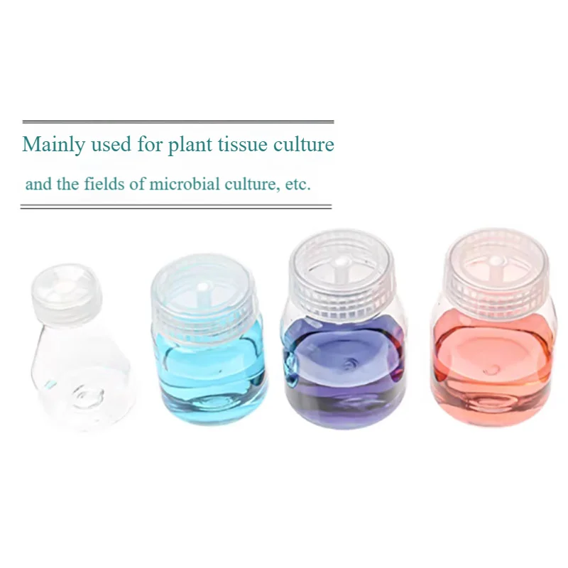 10pcs Plastic tissue culture bottle with high temperature resistance 120° and breathable cover plant tissue culture bottle