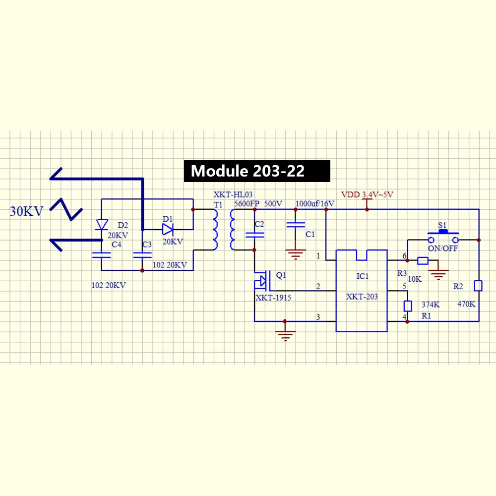 DC 3,3 V-5 V zu DC 15–30 kV Lichtbogenzünder-Hochspannungsmodul, kein Last, Hochspannungs-Booster-Modul, einstellbare Spannungsspule – Detail 14
