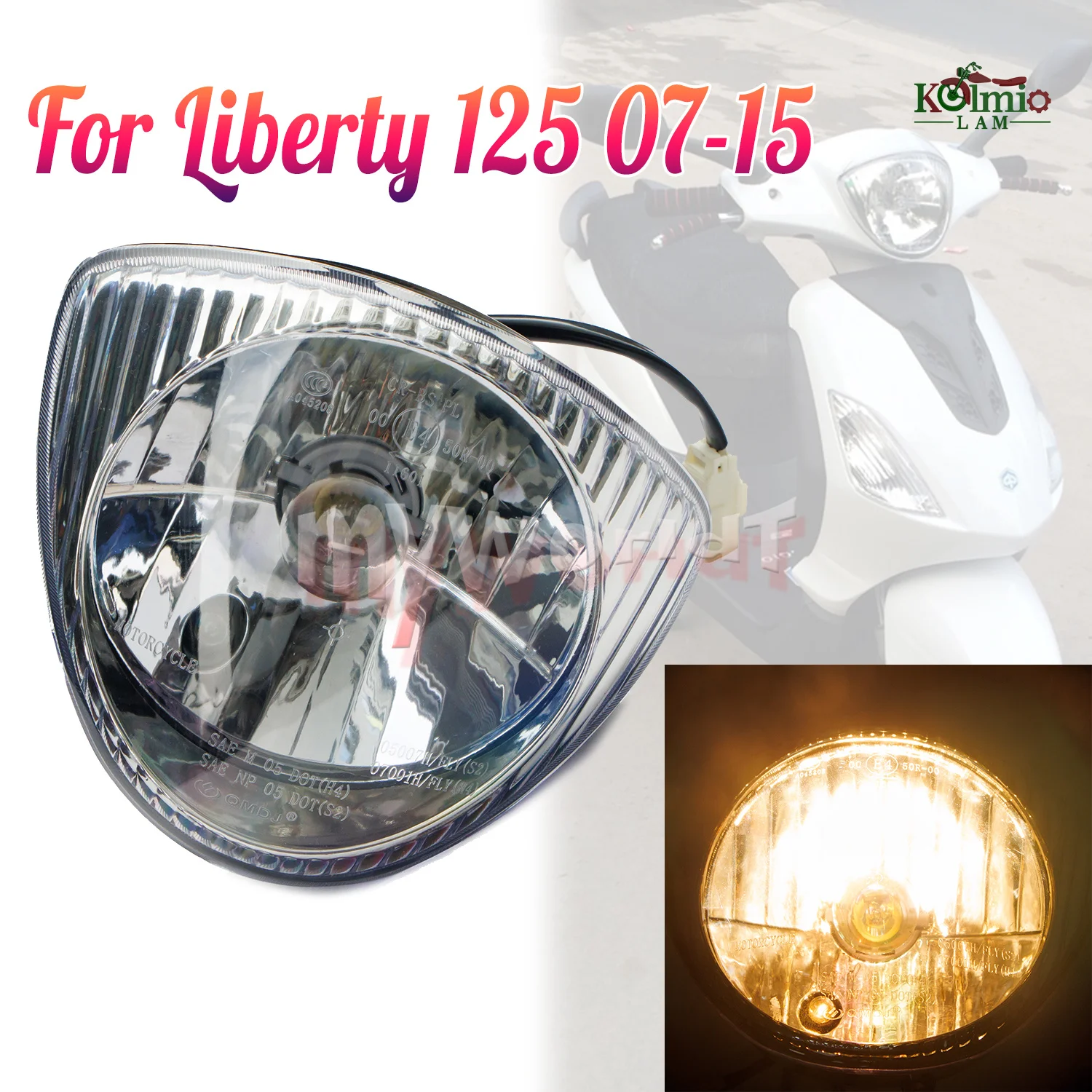 Fit for PIAGGIO LIBERTY 125 2007 - 2015 Motorcycle Headlight Assembly Headlamp Light