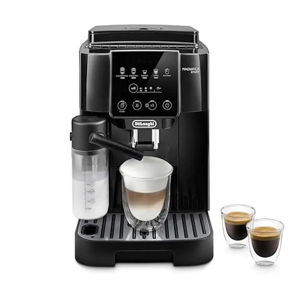 

Fully Automatic Espresso Machine 5 One-Touch Recipes Conical Burr Grinder LatteCrema System Removable & Dishwasher-Safe Parts