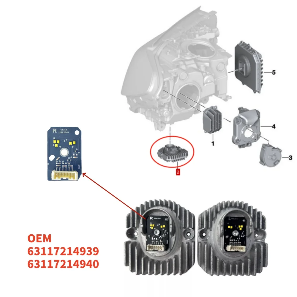 

Новый блок управления светодиодной платой Lightsource DRL 63117214940 Для BMW 5' G30 F90 2017-2020 гг. Адаптивная светодиодная фара