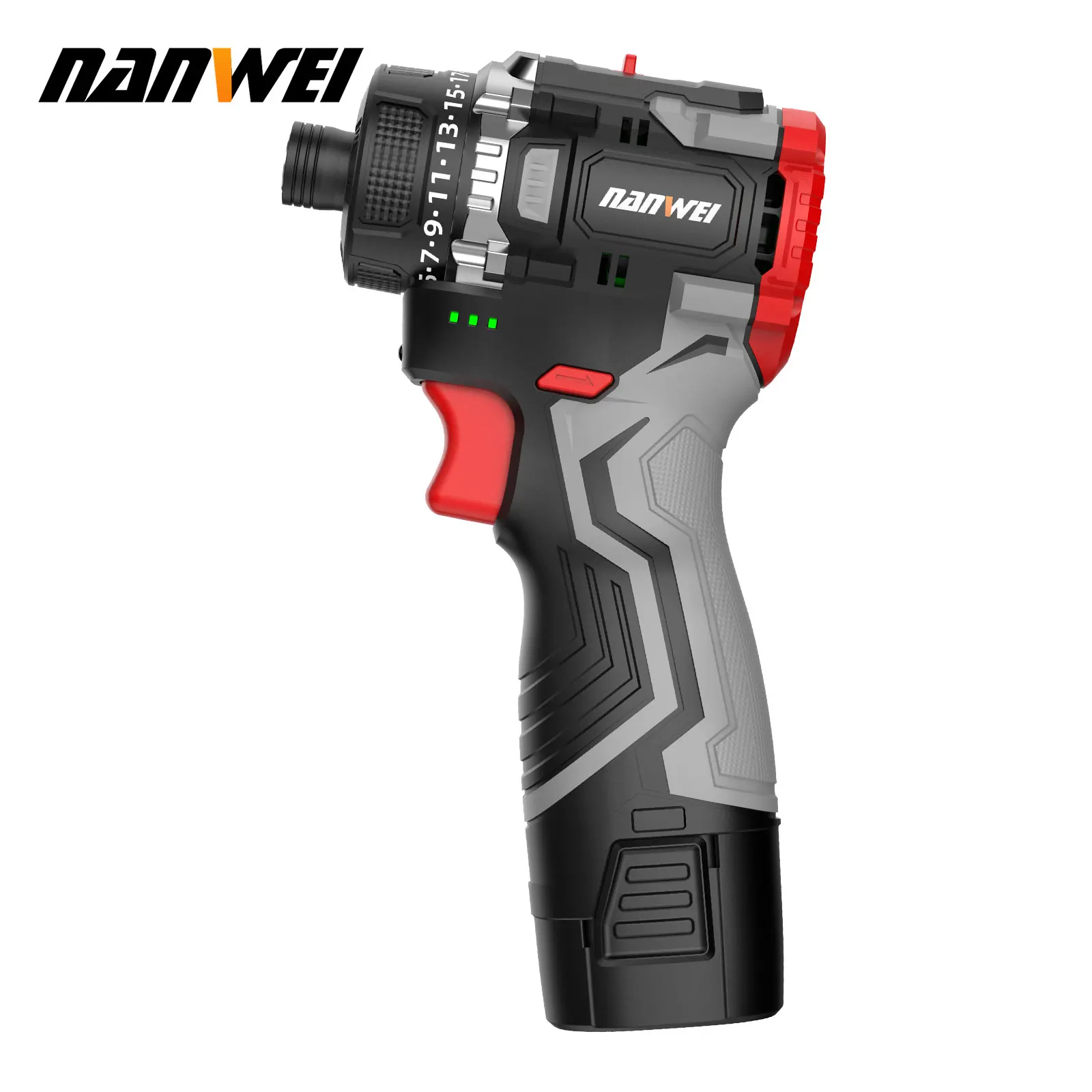 Nanwei 16V Lithium-ion Battery-powered Brushless Cordless Two-Speed Screwdriver  45 Nm Compact Household Screwdriver