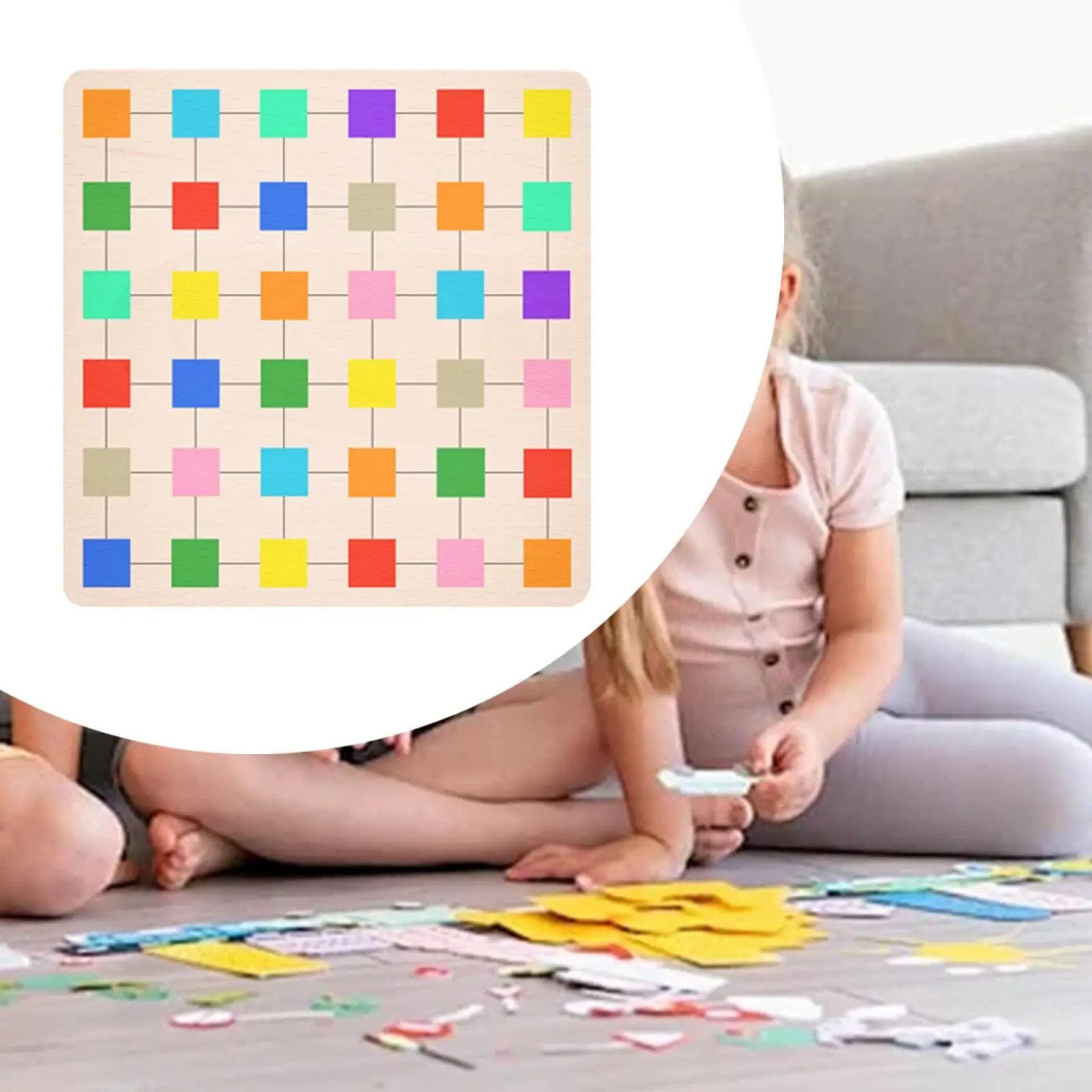 Montessori Speelgoed Kinderen Kleuraanpassing Puzzelspel Houten Draagbaar Leren Speelgoed Kleurblok Jigsaw Board voor Jongens Meisjes Geschenken