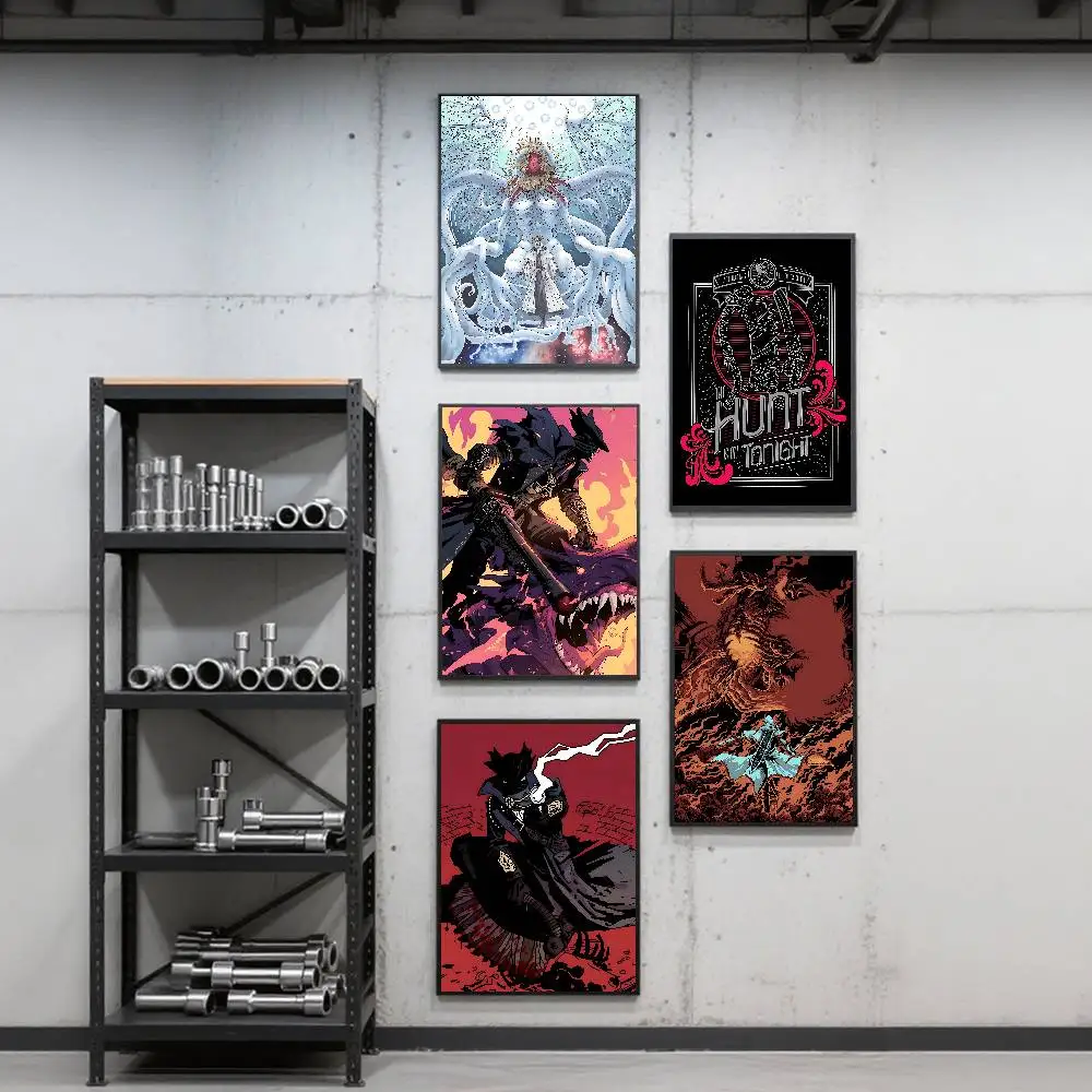 Dark Hunter B-Bloodborne Game Poster Art Print Anime Style Home Decor Ideal Gift Perfect Room Decor