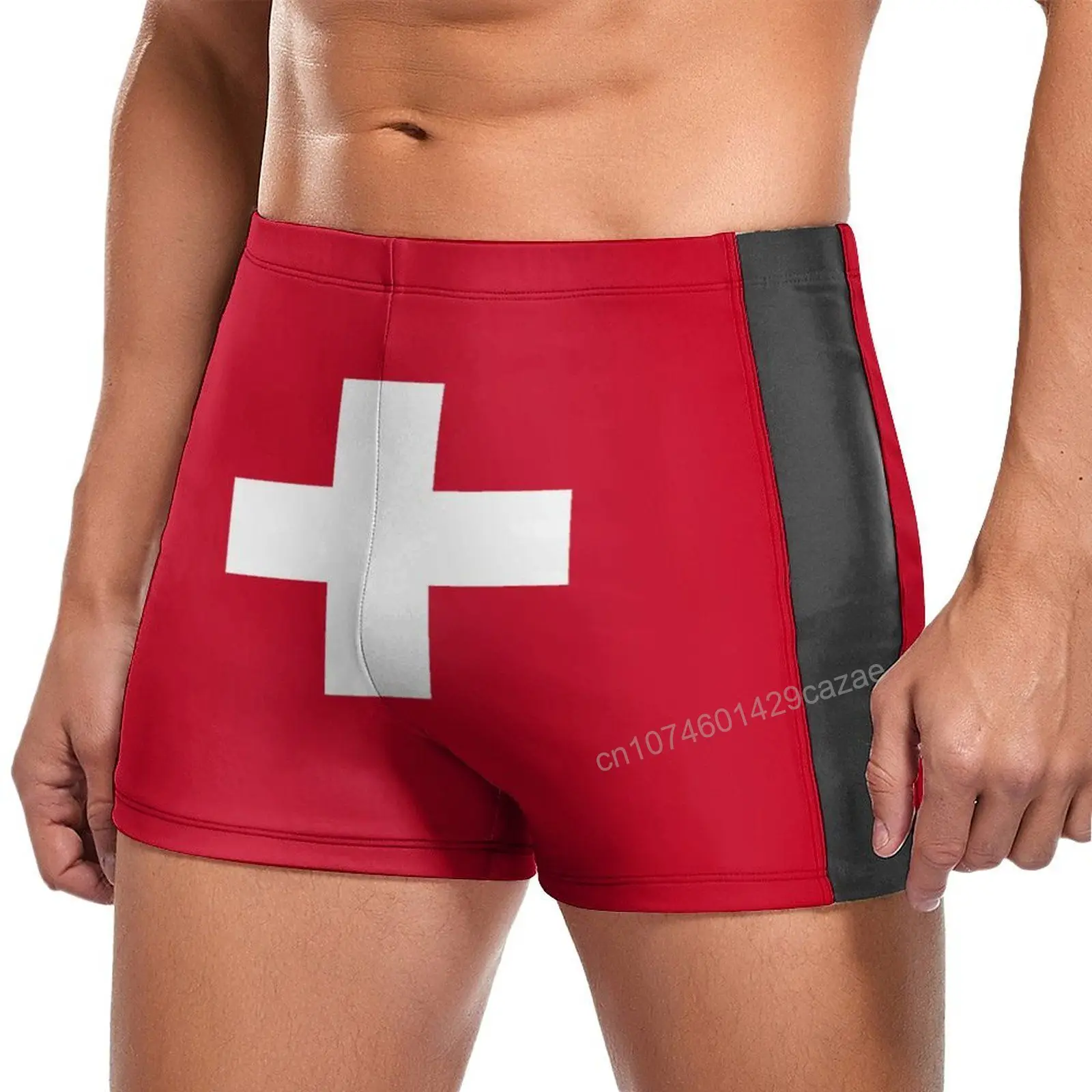 Swimming Trunks Switzerland Flag Quick Dry Shorts For Men Swim Beach Short Summer Gift