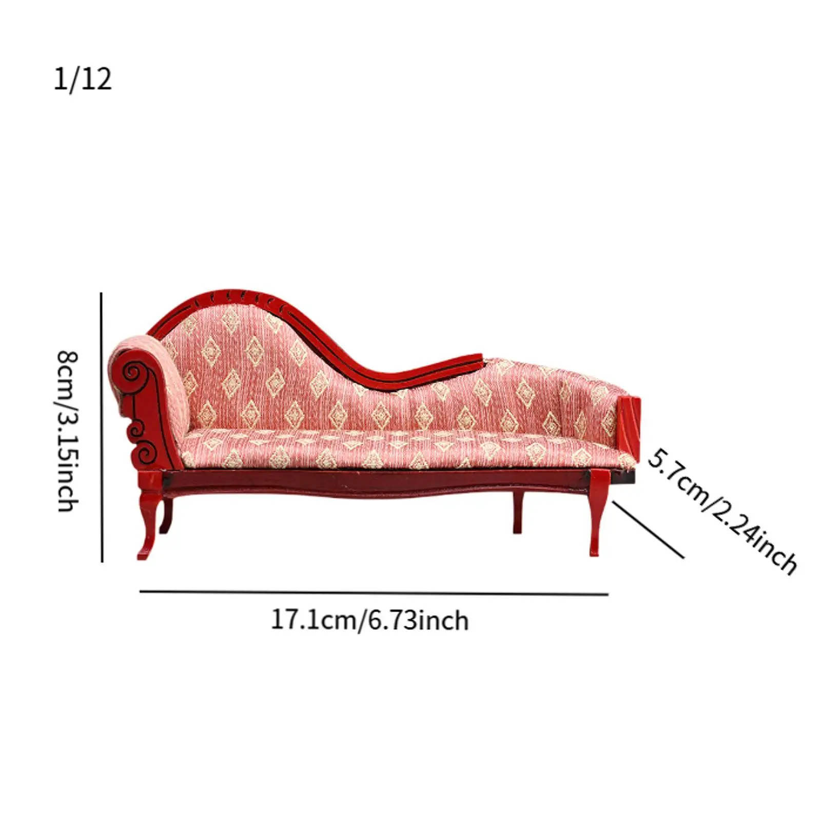1:12 Domek dla lalek Mini Sofa Miniaturowe meble Sofa, dekoracja domku dla lalek, do samodzielnego wykonania