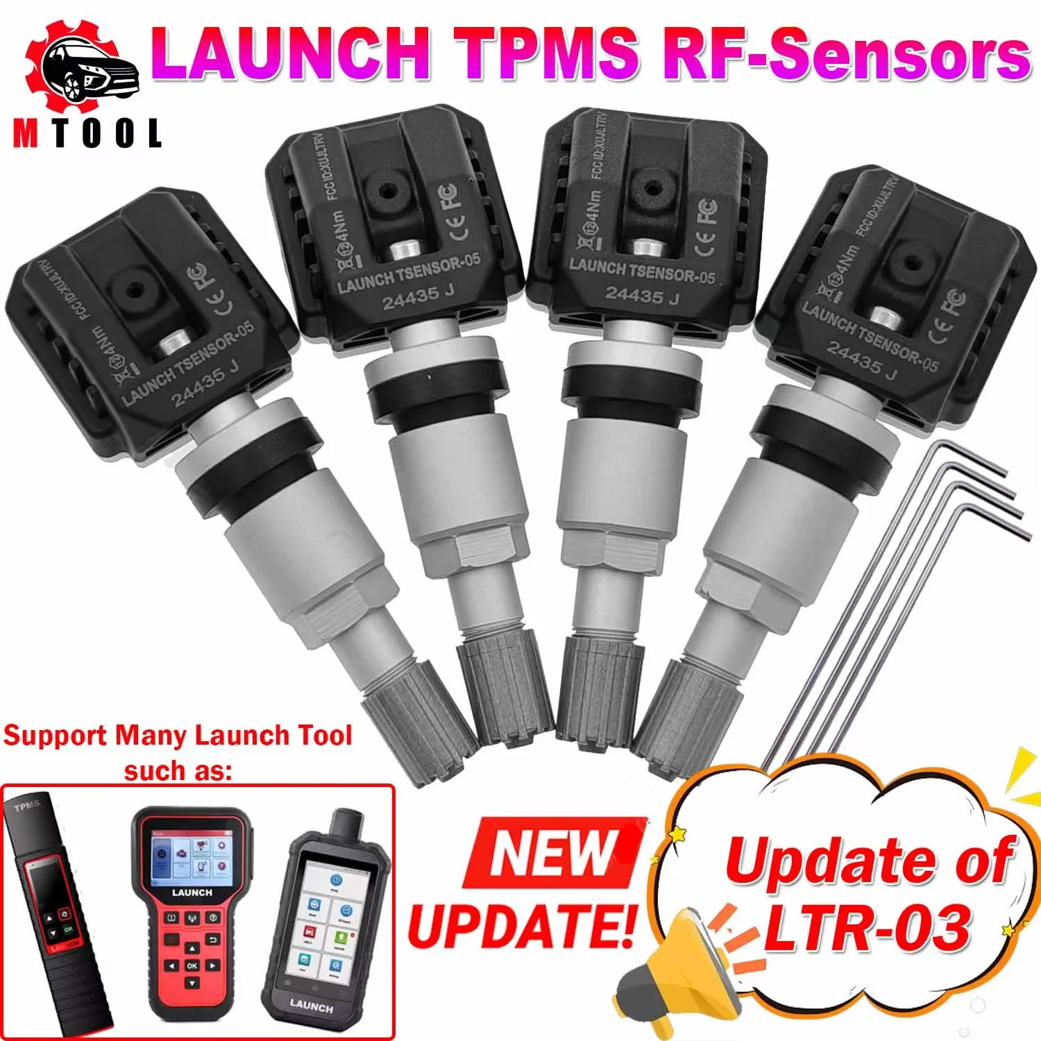 

НОВЫЙ запуск датчика TPMS LTR-05 RF двухчастотный 315 МГц + 433 МГц OE-уровень универсальные программируемые датчики TPMS для давления в шинах