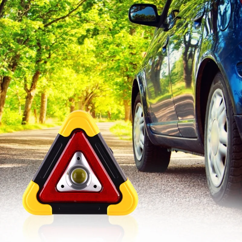 

Треугольный предупреждающий знак Треугольный автомобильный светодиодный рабочий фонарь, аварийная сигнализация для безопасности дорожного движения, ручная вспышка в руке