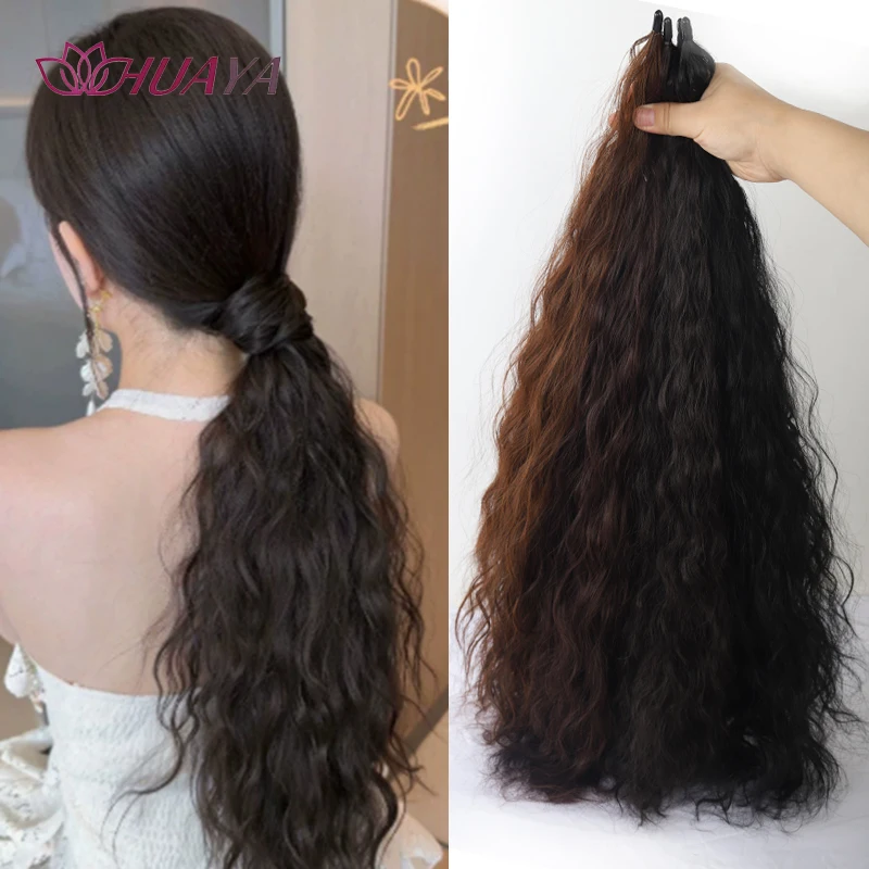 Magic Wand Self‑Winding Water Wave Ponytail Synthetic Hair Extensions Bendable Hairpiece For Daily Party