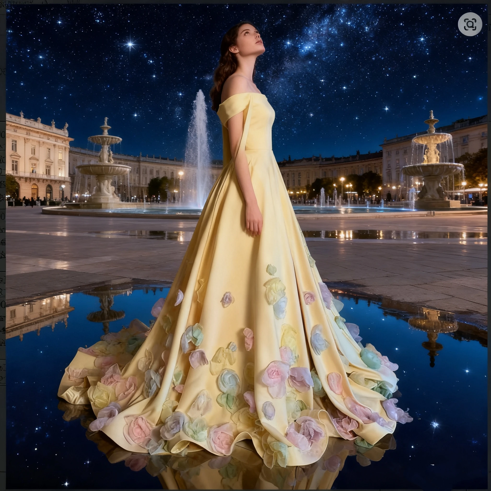 SSYTENS Exquisite Yellow Prom Dresses Wedding Strapless Colorful 3D Flowers Sweep Train Long Sleeves Evening Dresses Customized