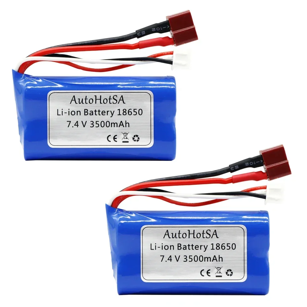 18650 7.4 V 3500 mAh 2 S Li-ion batterij T plug en oplader voor SCY-16102PRO SCY-16101PRO SCY-16103PRO SCY-16201PRO R/C auto onderdelen