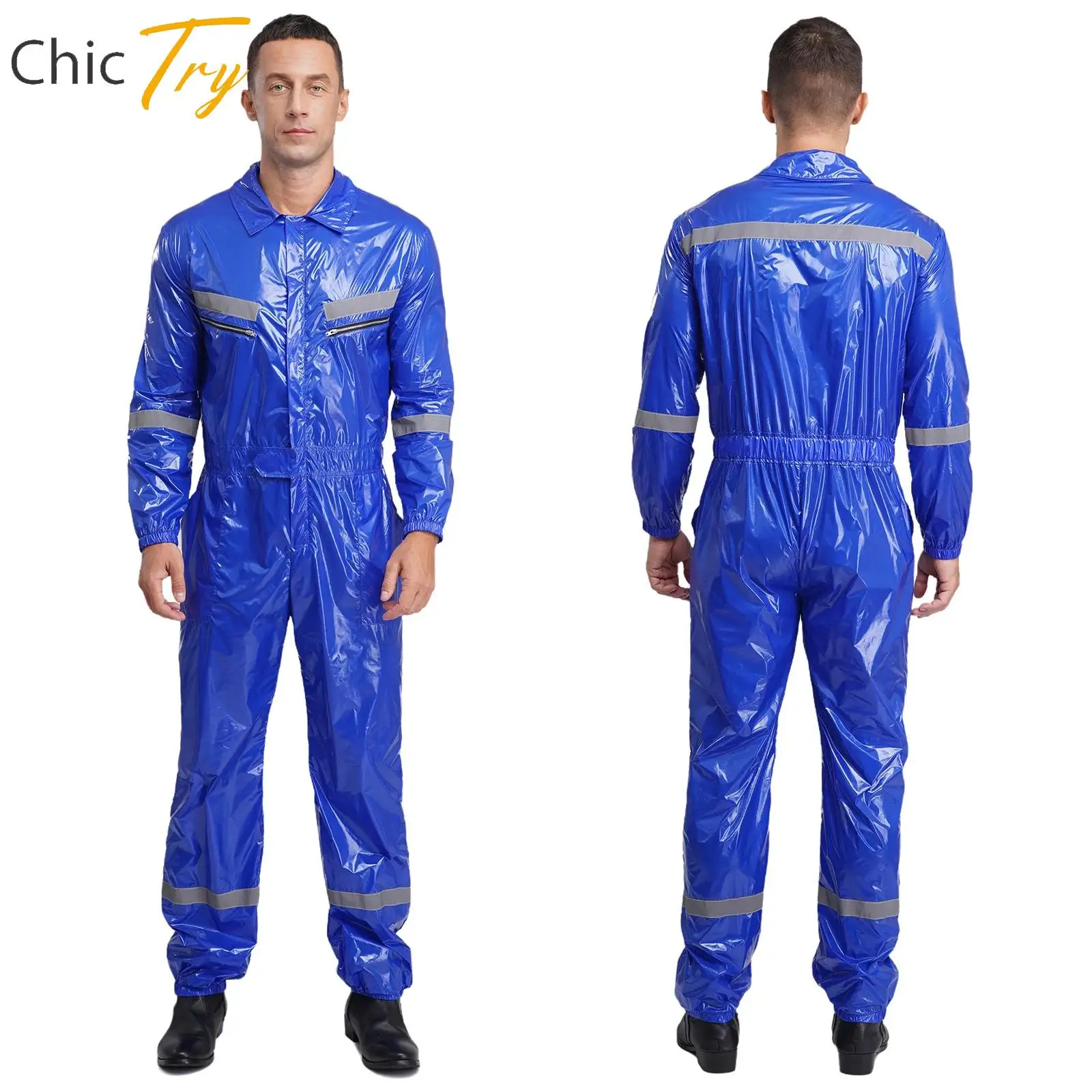 

New Mens Halloween Fancy Dress-up Party Costume Waterproof Lightweight Coverall Long Sleeve Workwear Jumpsuit for Spraying Paint