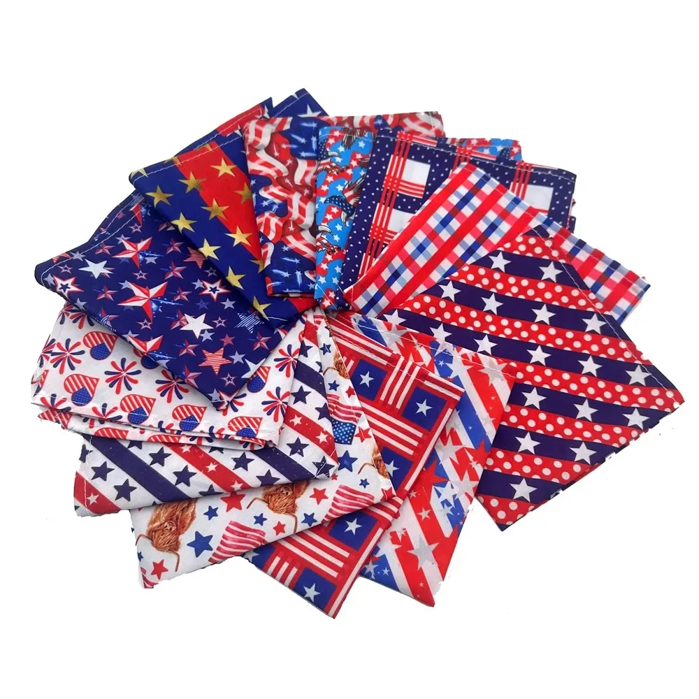 30/50pcs American The 4th of July Dog Bandana Pet Supplies Star Style Dog Accessories Pet Bandanas Scarf for Small Dog Cat Puppy