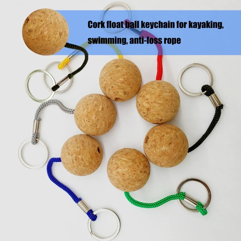 Q39E Compacts 35mm Marine Keychains Floating Cork Ball Waterproofed Hardware