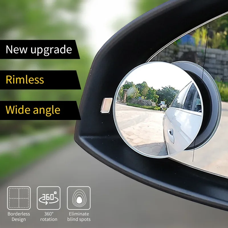 

HD Frameless Adjustable-Degree Small round Mirror Blind Spot Mirror Reversing Wide-Angle Mirror Car Rear View