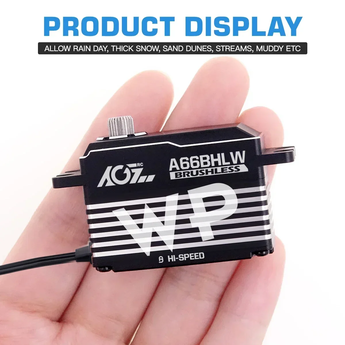 AGFRC Servo impermeable A66BHLW 33KG engranajes de Metal de alto par Servo sin escobillas de perfil bajo para coche 1/10 RC actualización de montaje DIY