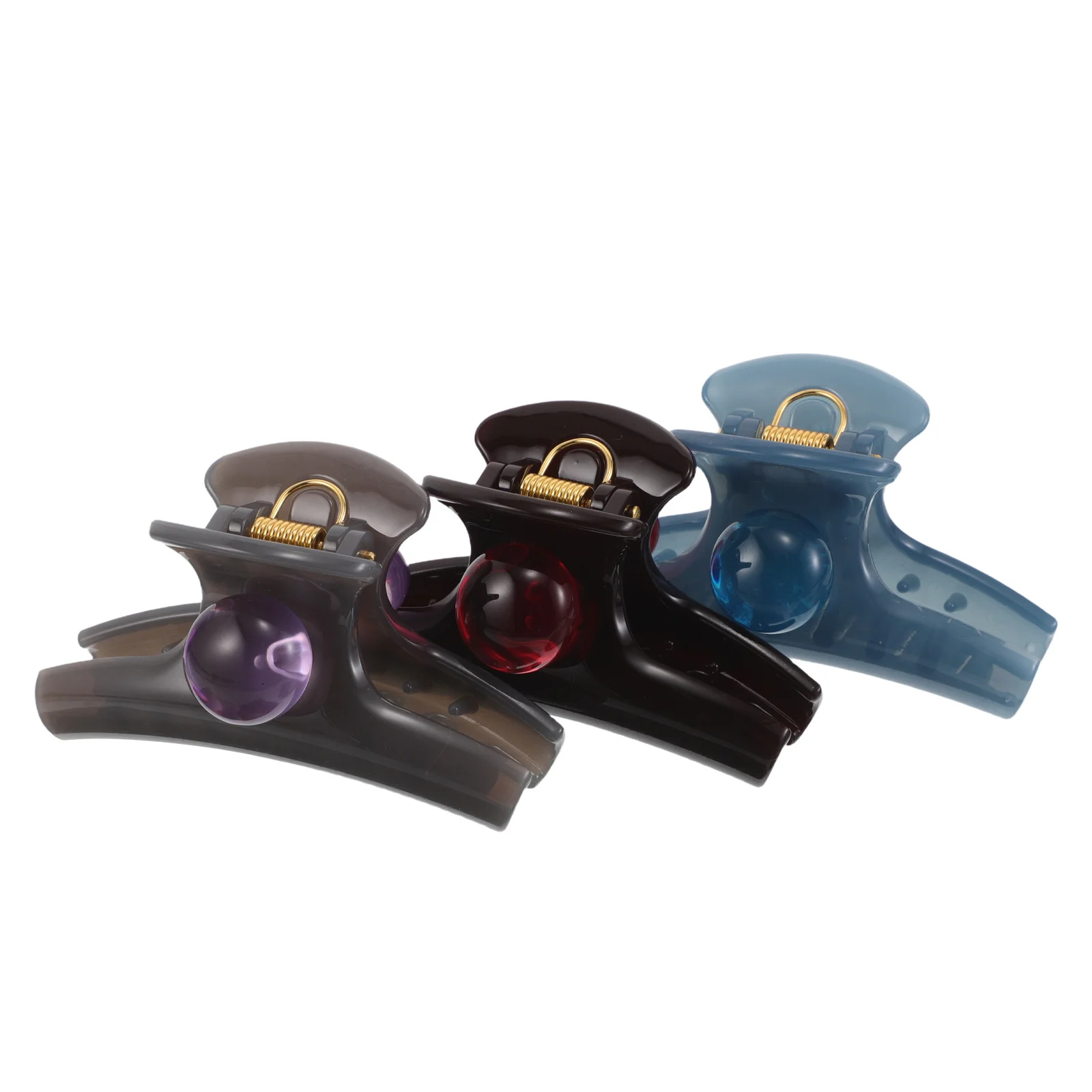 

3pcs Colorful Transparent Hair Claw Clips Large Plastic Jaw Clamps For Thick Hair Non-Slip Bun Updo Accessories Women