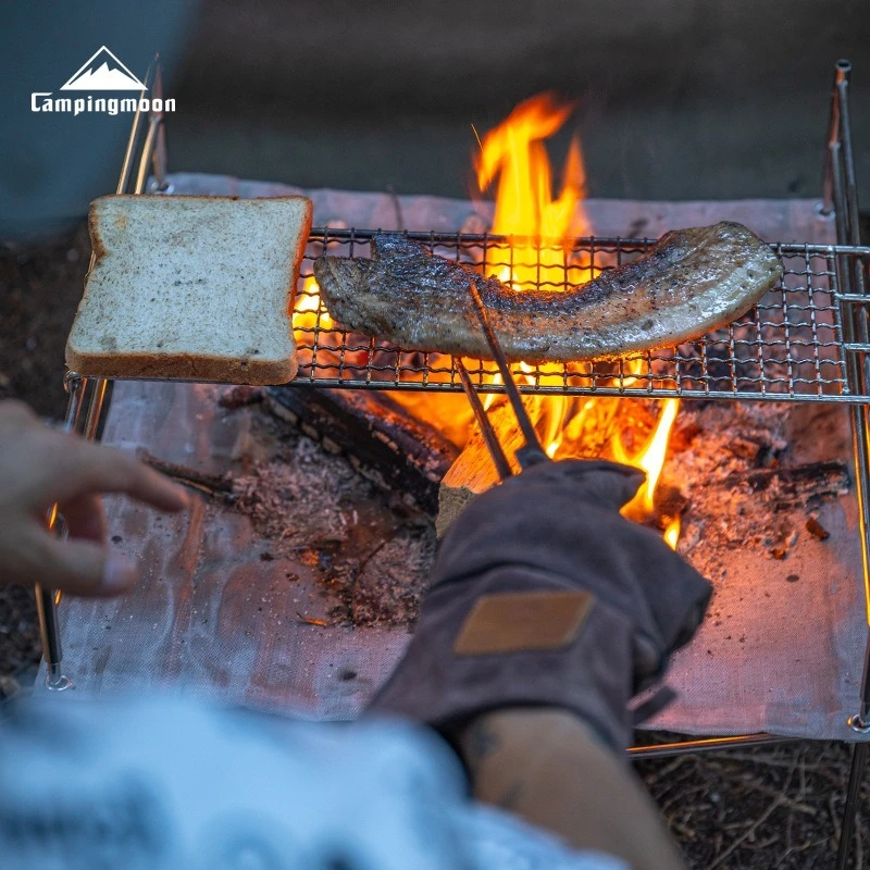 

CAMPINGMOON SOLO-201 Small Stainless Steel Soler Winter Burning Platform J Mesh Folding Portable Oven Barbecue Mesh