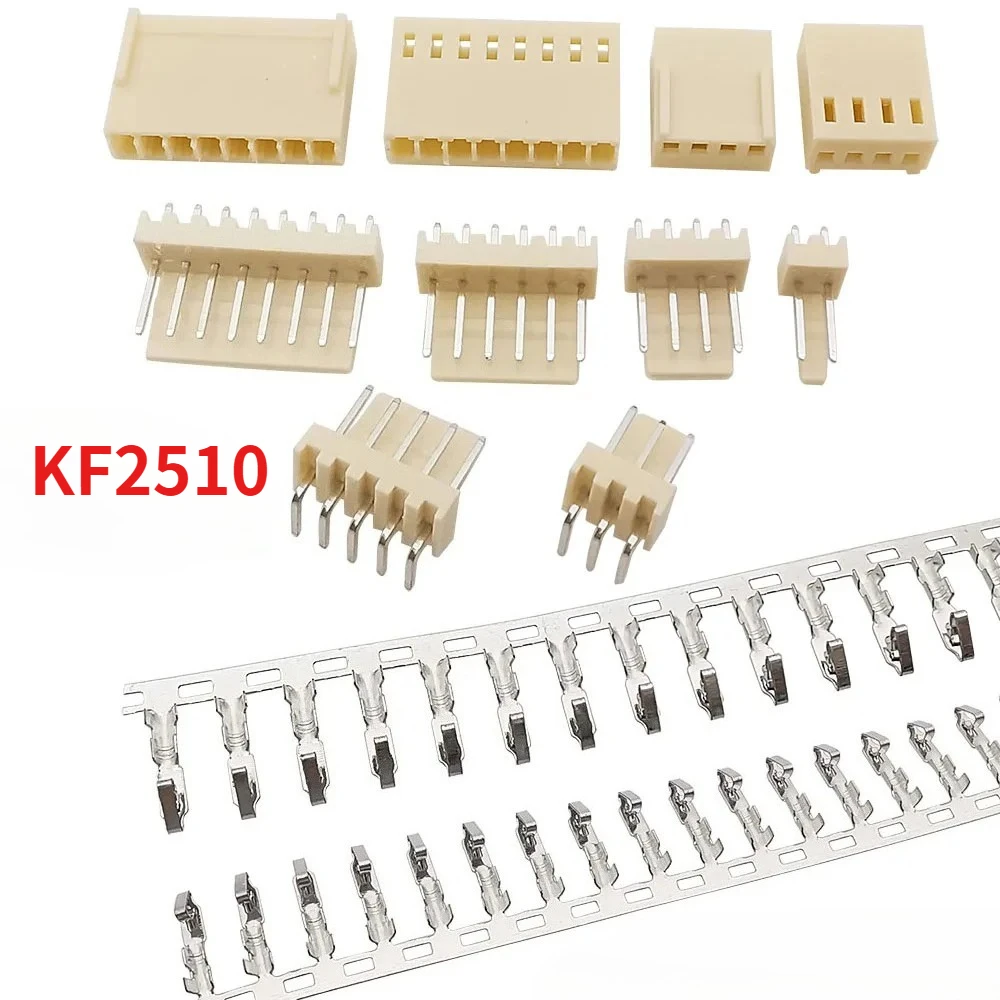 100PCS KF2510 Connector 2.54mm Pitch 2P-10Pin Straight/Curved Male Female Socket Housing Plug Pin Header Crimp Terminals