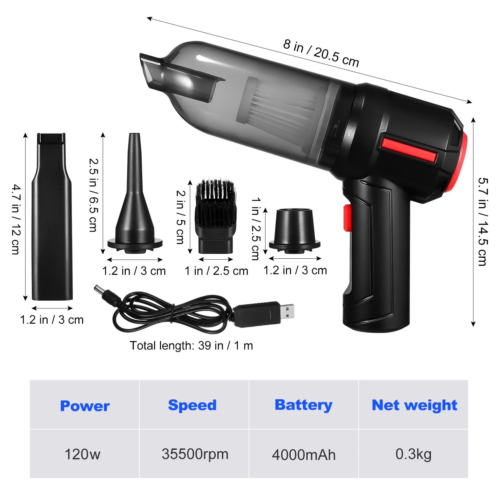 Cordless Electric Air Duster Blower 1pc Handheld Vacuum for PC Laptop Keyboard Electronics Cleaning Portable Lightweight