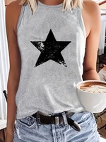 3D Five-pointed Star Print Women's Sleeveless T-shirt Urban Street Fashion Women's Vest Summer Daily Casual Women's Tank Top