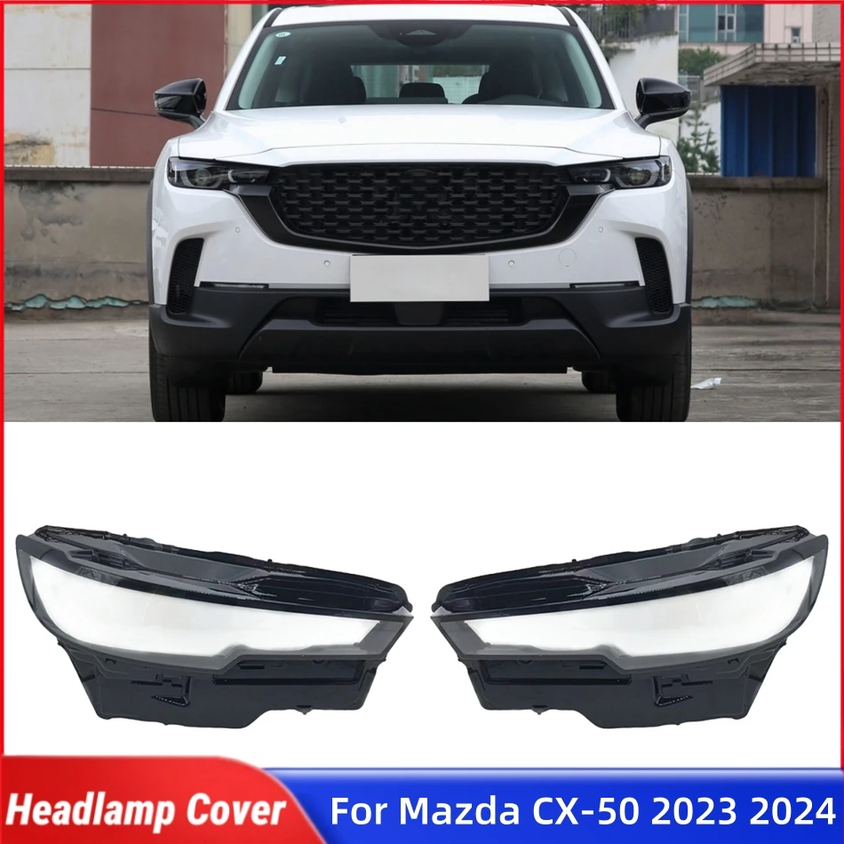 

Для Mazda CX-50 2023 2024, автомобильные аксессуары, колпачки для абажуров, линзы для фар, передняя фара автомобиля, крышка объектива, светильники в виде ракушки