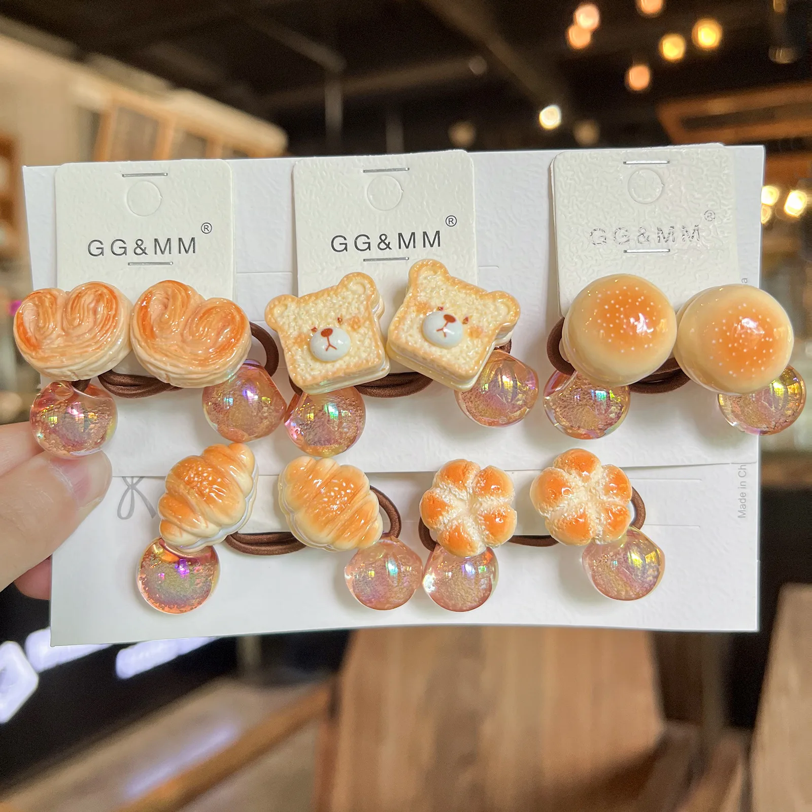 

Bread Hair Ties for Kids Cute Cartoon Twisted Elastic Ponytail Holders High Elasticity Non Damage Girls Headwear