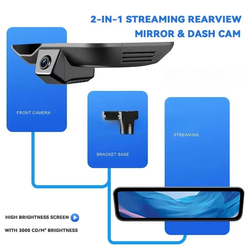 Premium Digital HD Streaming Rearview Mirror Dash Cam for BYD Seal Song Tang Han