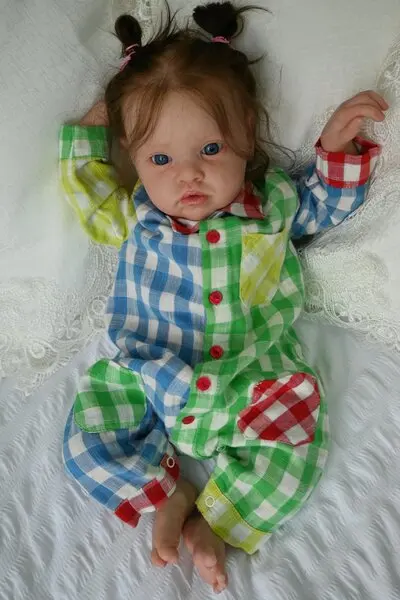 FBBD Customized Limited Supply 22inch Reborn Baby Chantal With Hand-Rooted Hair Already Finished Doll With Different Dress