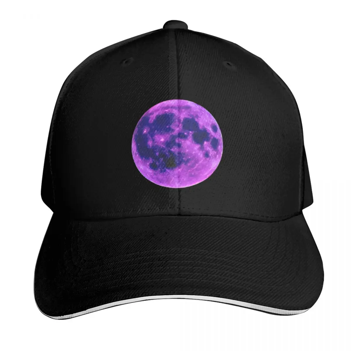 Purple Moon Baseball Cap Adjustable Buckle Closure Moisture Wicking Quick Dry Curved Brim Classic Fit