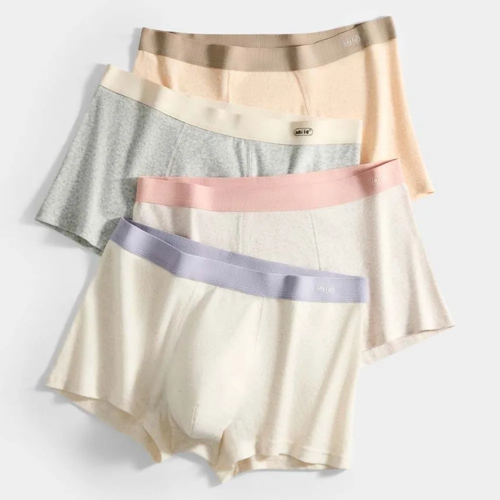 

Простые модные тонкие хлопковые трусы-боксеры со средней талией, бесшовные хлопковые боксеры, нижнее белье, однотонное нижнее белье для мужчин, повседневное