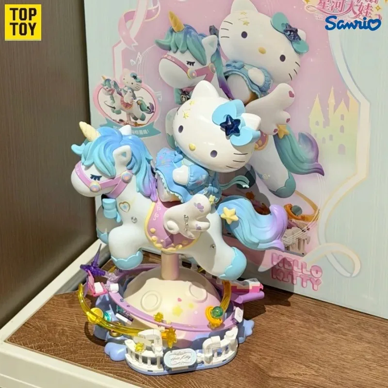 TOPTOY Sanrio Hello Kitty Building Blocks HelloKitty Diamond Galaxy Night light Assembled Model Toy Ornament Holiday Gift