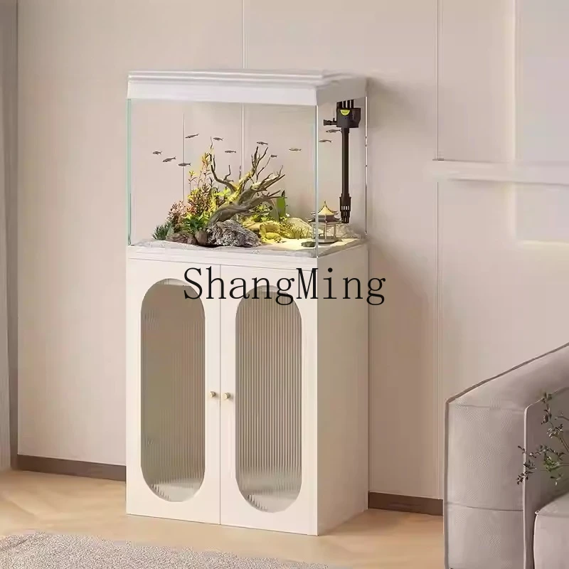 ZYY light luxury living room small and medium household goldfish tank landscaping aquarium with cabinet filter integrated